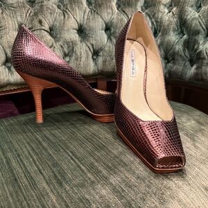 Via Spiga Brown Peep Toe Heels (10, fits like 9.5)